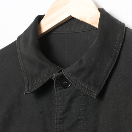 40-50s France Vintage Le Mont Sant Michel Black Moleskin Work Jacket Size 48