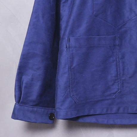 40-50s BEAU-FORT Blue Moleskin Jacket ②