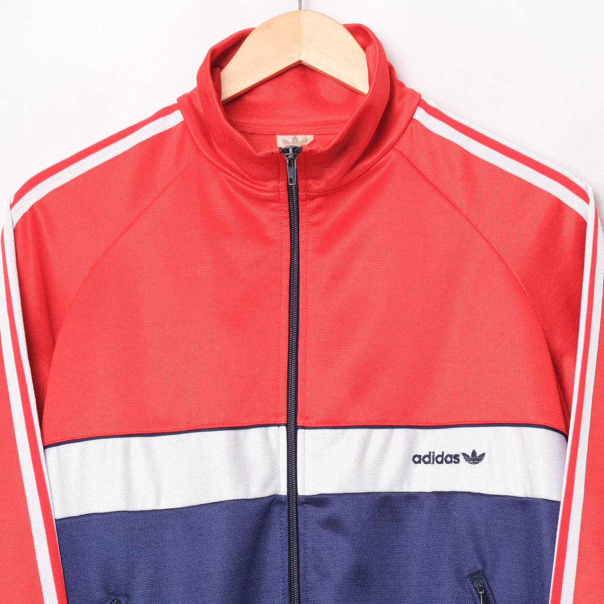 80s Vintage adidas Track Jacket Navy ×Red × Whi
