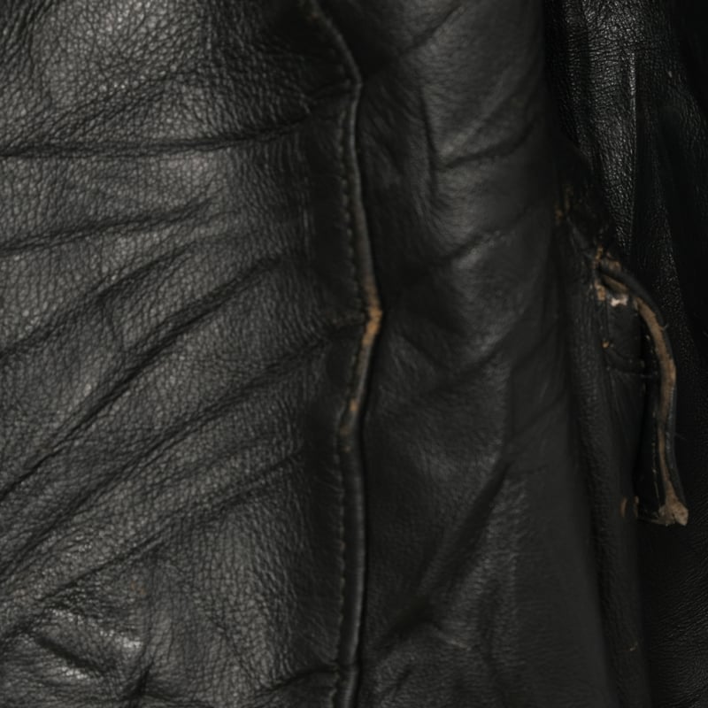 40s-50s France Vintage MTVC Leather Jacket Wool