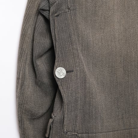 40s France Vintage Manu France Gray Cotton Pique Hunting Jacket
