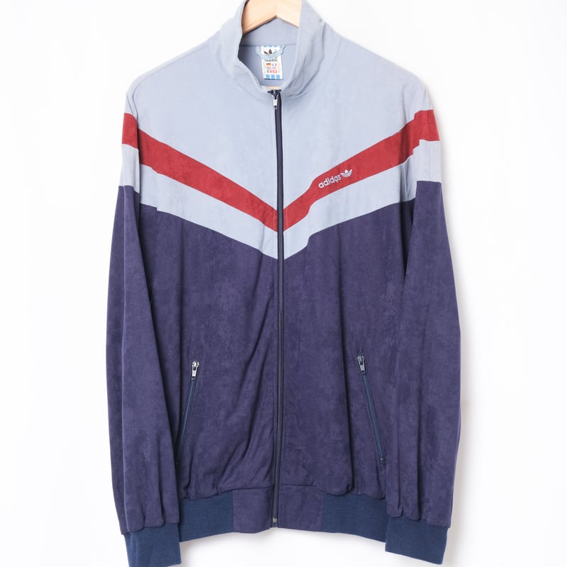 80s Vintage adidas Velours Track Jacket Navy ×