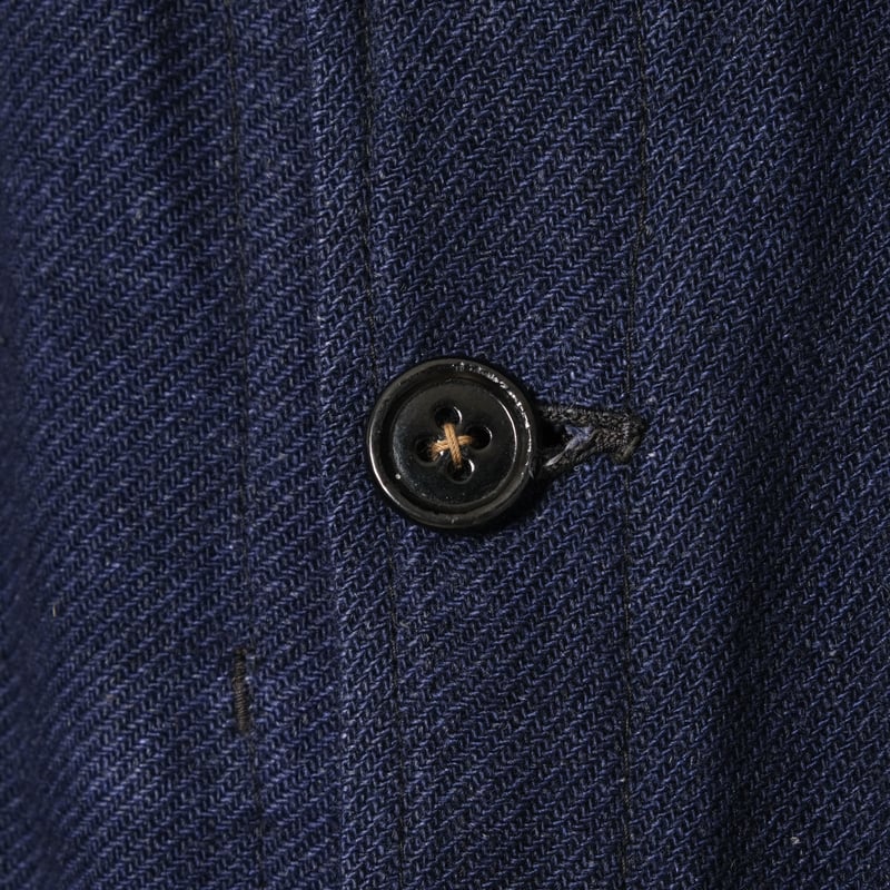 希少【FILOU】 Ofr.Paris刺繍 インディゴ染 ワークジャケット 30s France Vintage Indigo Wool Work Jacket | Ug