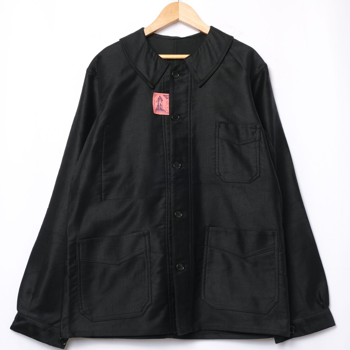 【デットストック】40s ブラックモールスキンジャケット　auralee 1950-60's ブラックモールスキンフレンチワークジャケット デッド