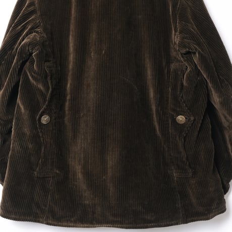 30-40s France Vintage Adolphe Lafont Dark Brown Corduroy Hunting Jacket