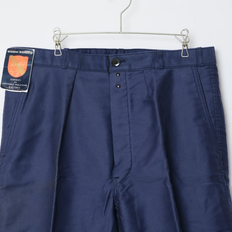 50s 60s フランス　モールスキン　ブルー KONEKO 50s-60s French Vintage KONEKO Moleskin Work Tro