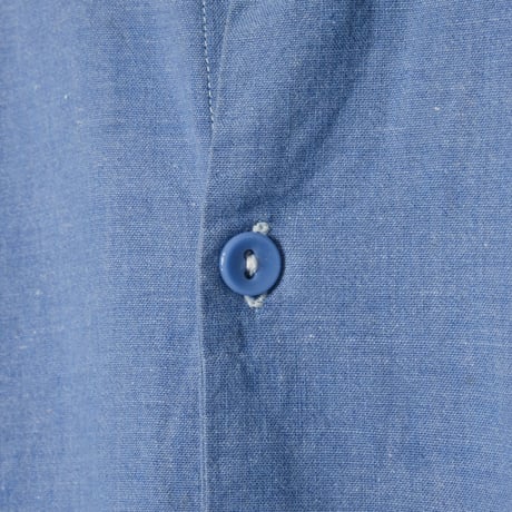 40-50s French Vintage Blue Chambray Cotton Granpa Shirts 2
