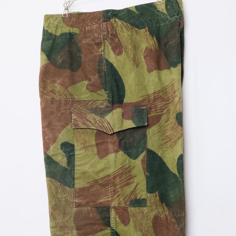 パンツ Belgian Army Brush Stroke Camo Original 1950s Belgian Army Brushstroke Camouflage Trousers