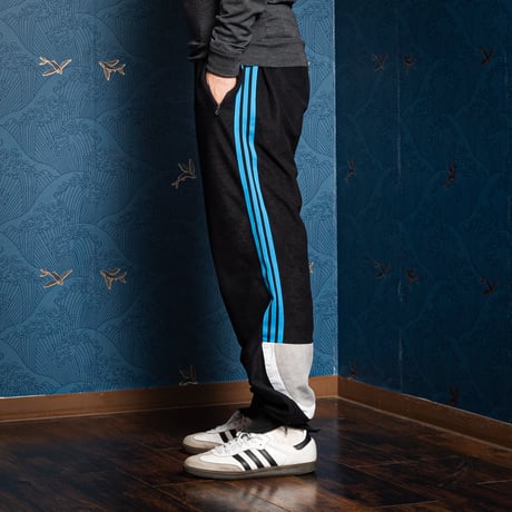 70-80s Vintage adidas Ventex Pile Track Trousers Black (Made in France)
