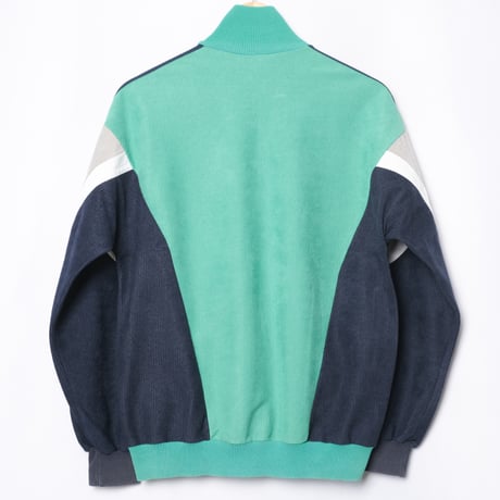 80s Vintage adidas Ventex Track Jacket Green × Navy × Light Gray (Made in France)