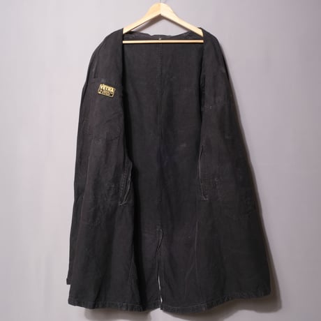 40-50s France Vintage  VETRA Black Linen  Maquignon Coat