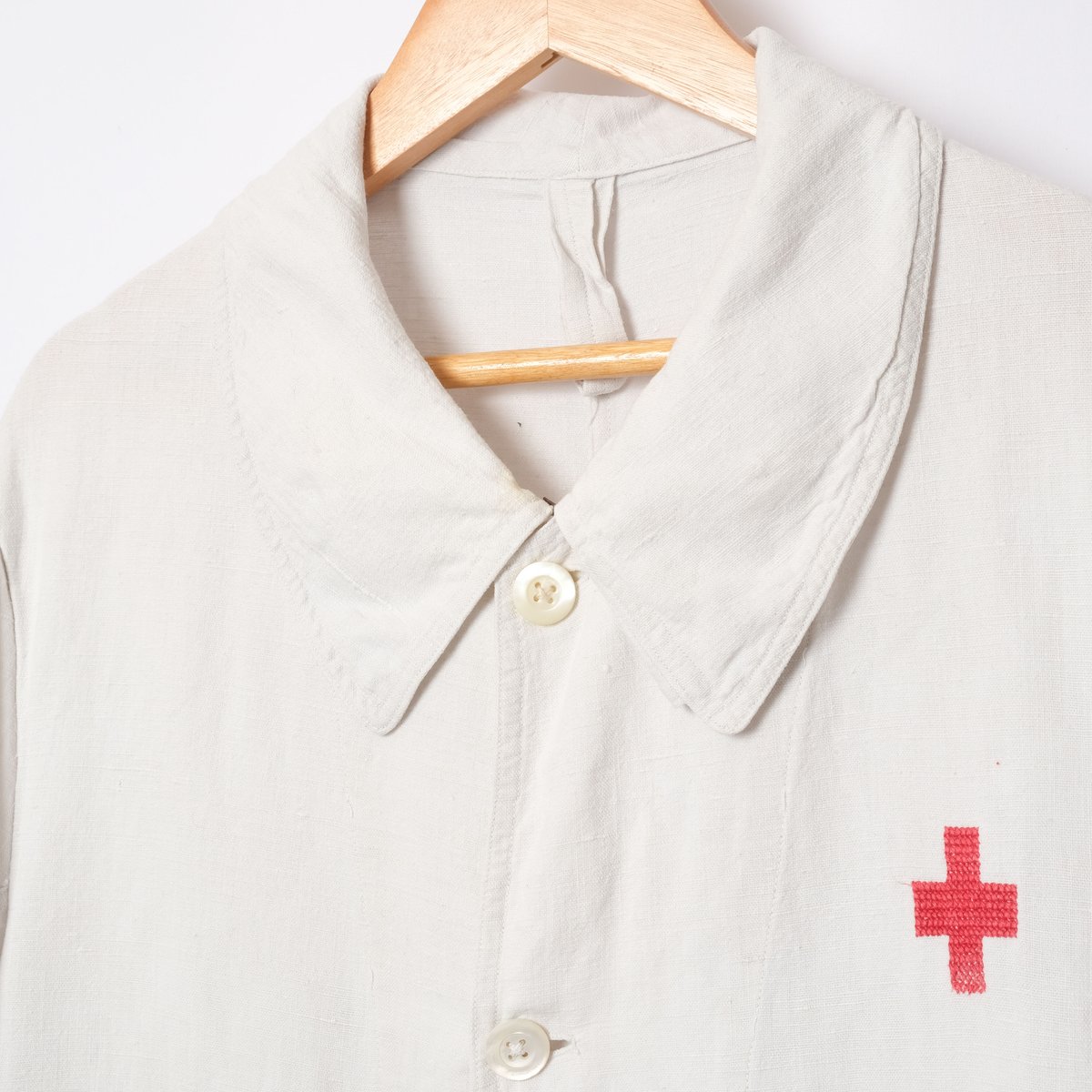 30s France Antique Linen Red Cross Hospital C 
