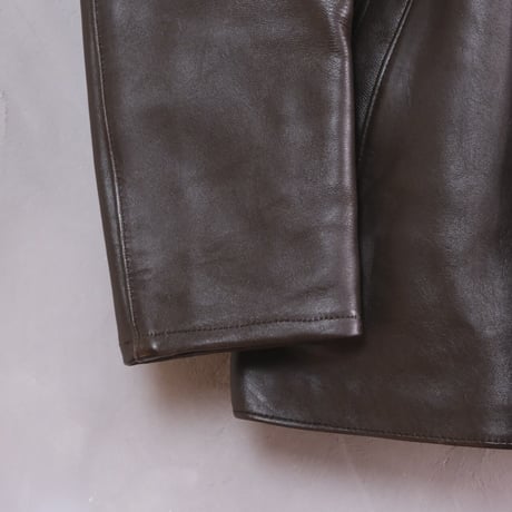 50-60sFrench Vintage Leather Jacket (Corbusier Jacket)Brown Dead Stock