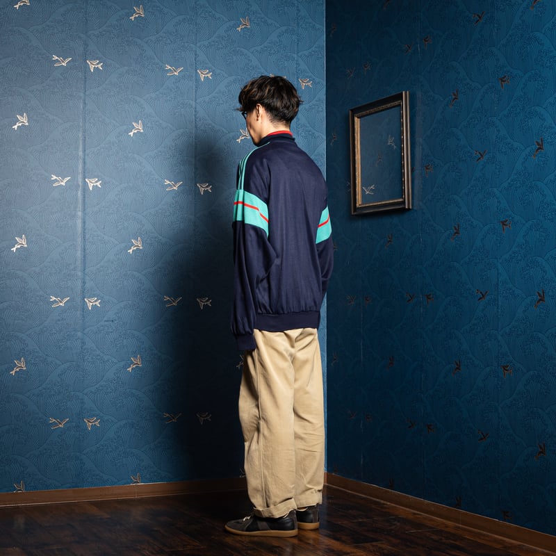 レアモデル！adidas Ventex Knit Track Jacket 80s Vintage adidas Ventex Knit Track Jacket Nav