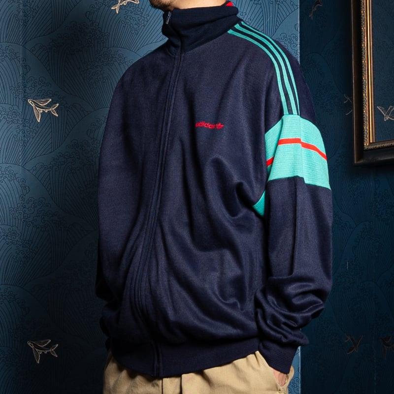 80s Vintage adidas Ventex Knit Track Jacket Nav