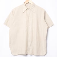 40-50s France Vintage Cotton Linen Short Sleeve Shirt