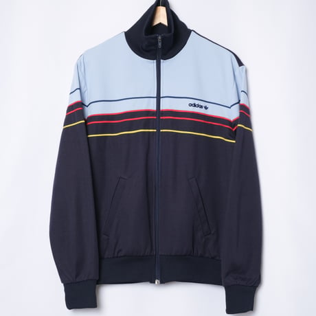 70-80s Vintage adidas Ventex Track Jacket Navy × Light Blue（Made in France)