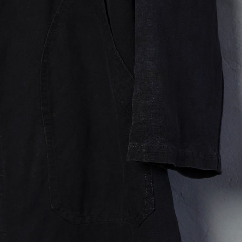 40s 50s ヴィンテージ フレンチ Vポケ コットンリネン メティス 40-50s France Vintage VETRA Black Linen (Metis)