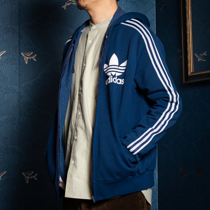 70s Vintage adidas Ventex Hoodie Navy (Made in