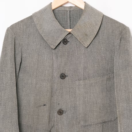 30-40s French Vintage  HBT Black Chambray Atelier Coat
