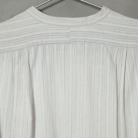 40s French Vintage Granpa Shirts Blue Stripe