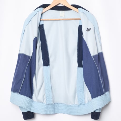 70-80s Vintage adidas Track Jacket Light Blue × Navy (Made in France)