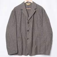 50-60s France Vintage Canvas Black Chambray Tailored Jacket 52