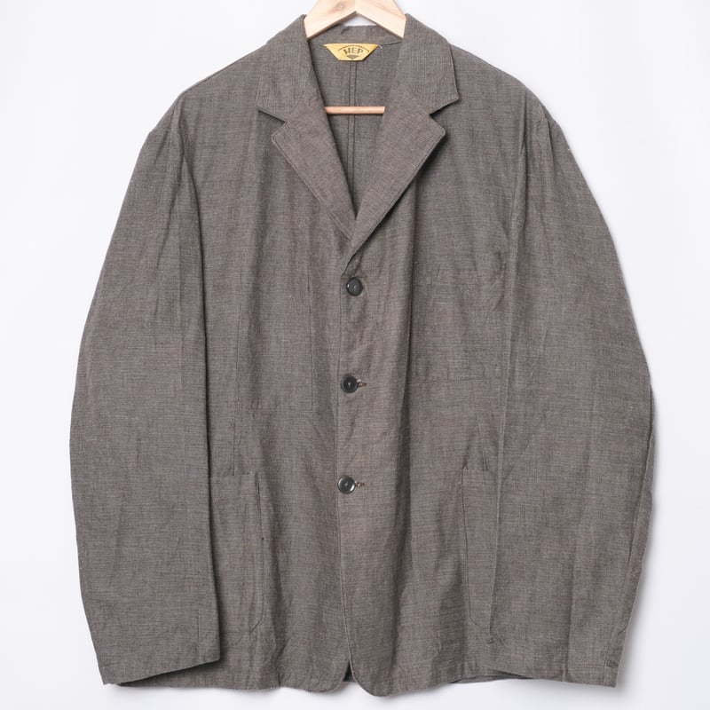 50-60s France Vintage Canvas Black Chambray Tai