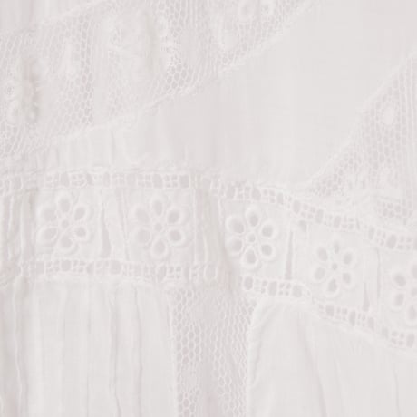 〜1930s French Antique Cotton Lace Short Sleeve Night Dress  2