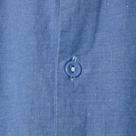 40-50s French Vintage Blue Chambray Cotton Granpa Shirts 1