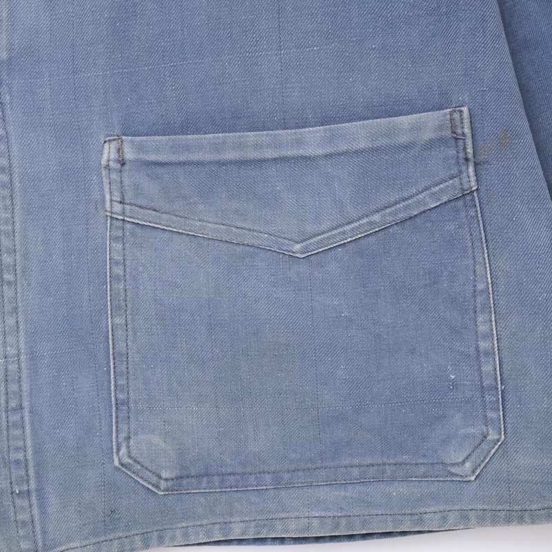 30-40s Le Mont St Michel Blue Twill Jacket Woo 30-40s Le Mont St Michel Blue Twill Jacket Woo