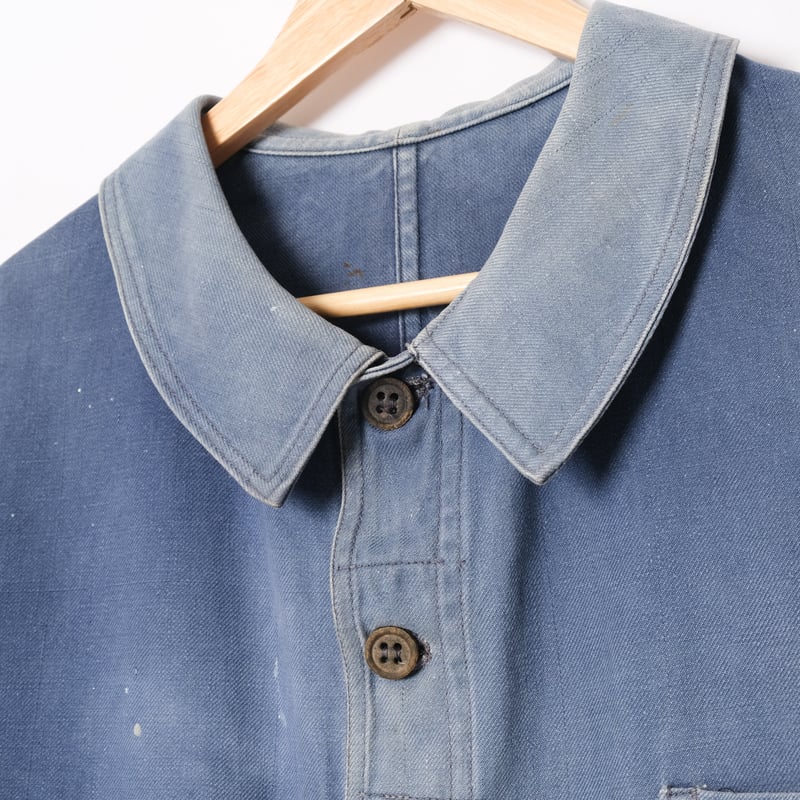 30-40s Le Mont St Michel Blue Twill Jacket Woo