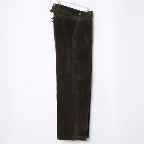 30-40s France Vintage LE MECANO Dark Brown Corduroy Trousers