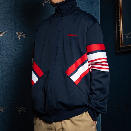 70-80s Vintage adidas Track Jacket Navy × Red (Made in France)