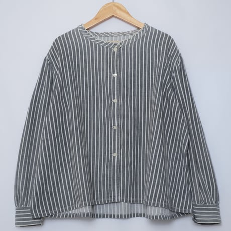‐1920s French Antique Stripe Cotton farmers Blouse