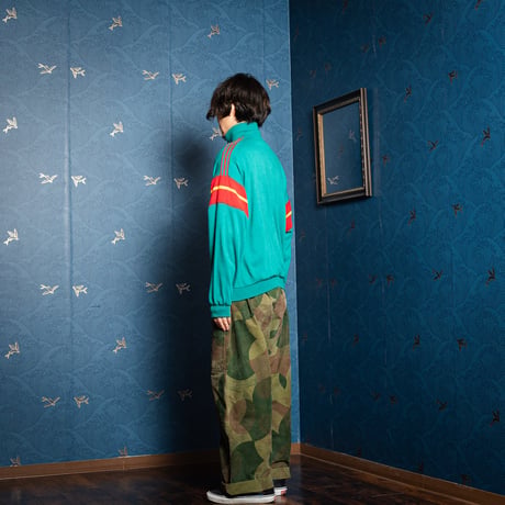 80s Vintage adidas Ventex Knit Track Jacket Green × Red