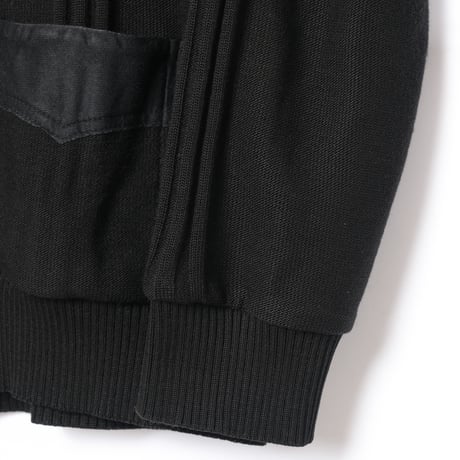 70-80s Vintage adidas  EIN SCHWAHN Button Knit Jacket Black (Made in West Germany)