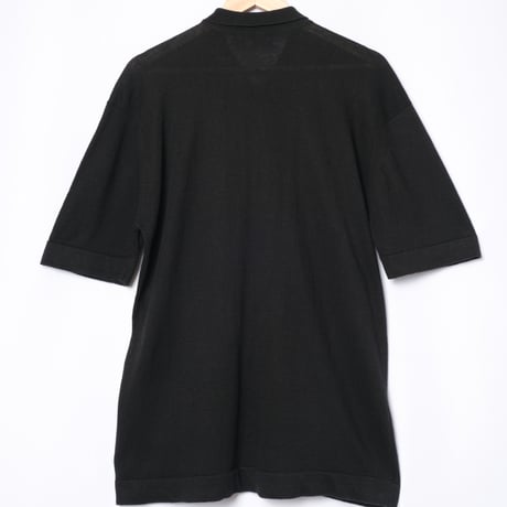 90s JOHN SMEDLEY Cotton Linen Halfsleeve Fullopen Shirt（Made in England)