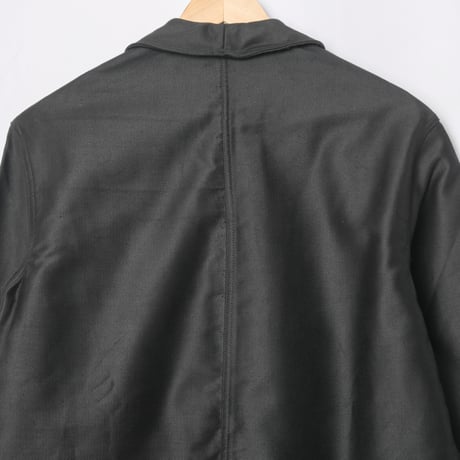 40-50s France Vintage Adolphe Lafont Black Moleskin Work Jacket Dead Stock