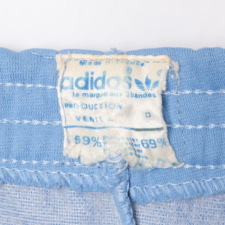 70-80s Vintage adidas Ventex Track Trousers Light Blue×Grey (Made in France)