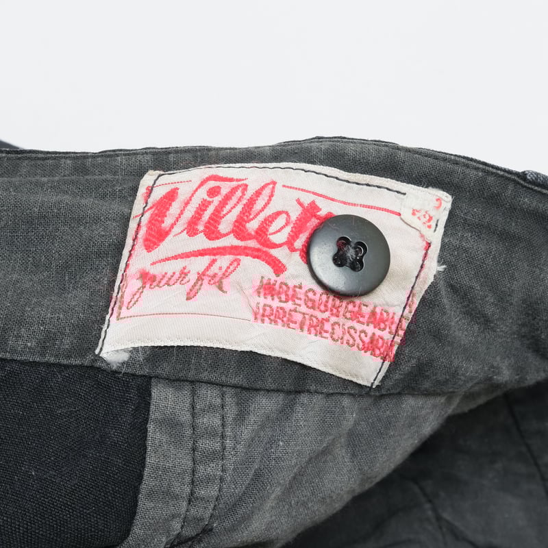 40-50s France Vintage Villette Black Linen Ma