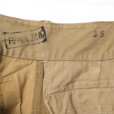 French Army M47 Trousers Early 比翼 Metal Button Size 80L