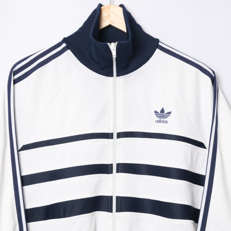 70-80s Vintage adidas Ventex Track Jacket Model  First White × Navy (Made in France)