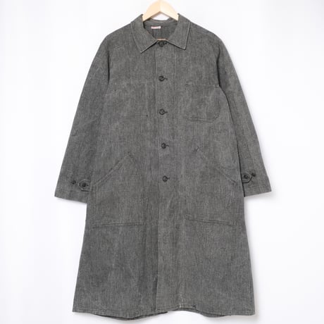 50-60s French Vintage  HBT Black Chambray Atelier Coat