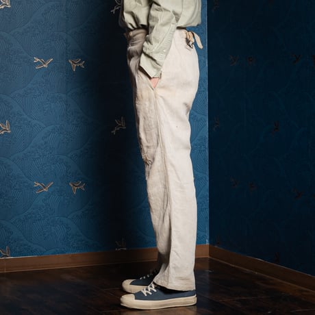 -30s French Army Linen HBT Bourgeron Trousers 2
