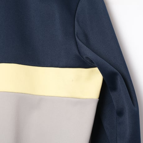 70-80s Vintage adidas Ventex Track Jacket Grey × Navy × Pale Yellow (Made in France)