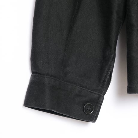 40-50s  France Vintage Le Mont St Vincent Black Moleskin Jacket 4 Buttons