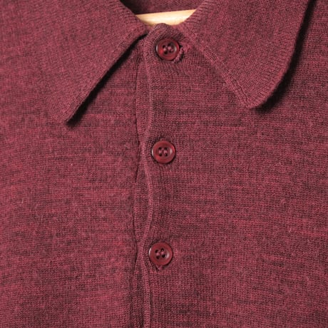 90s JOHN SMEDLEY Merino Wool Knit Polo（Made in England）