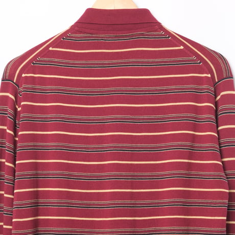 70s JOHN SMEDLEY Merino Wool Knit Polo Shirt Burgundy（Made in England)