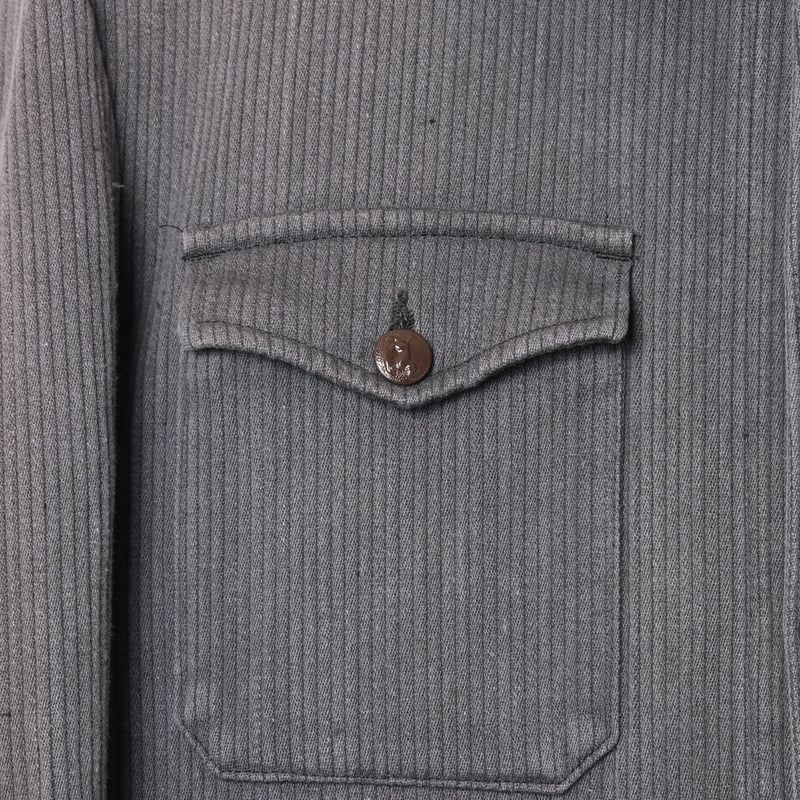 50-60s France Vintage Unic D.F Gray Cotton Piqu